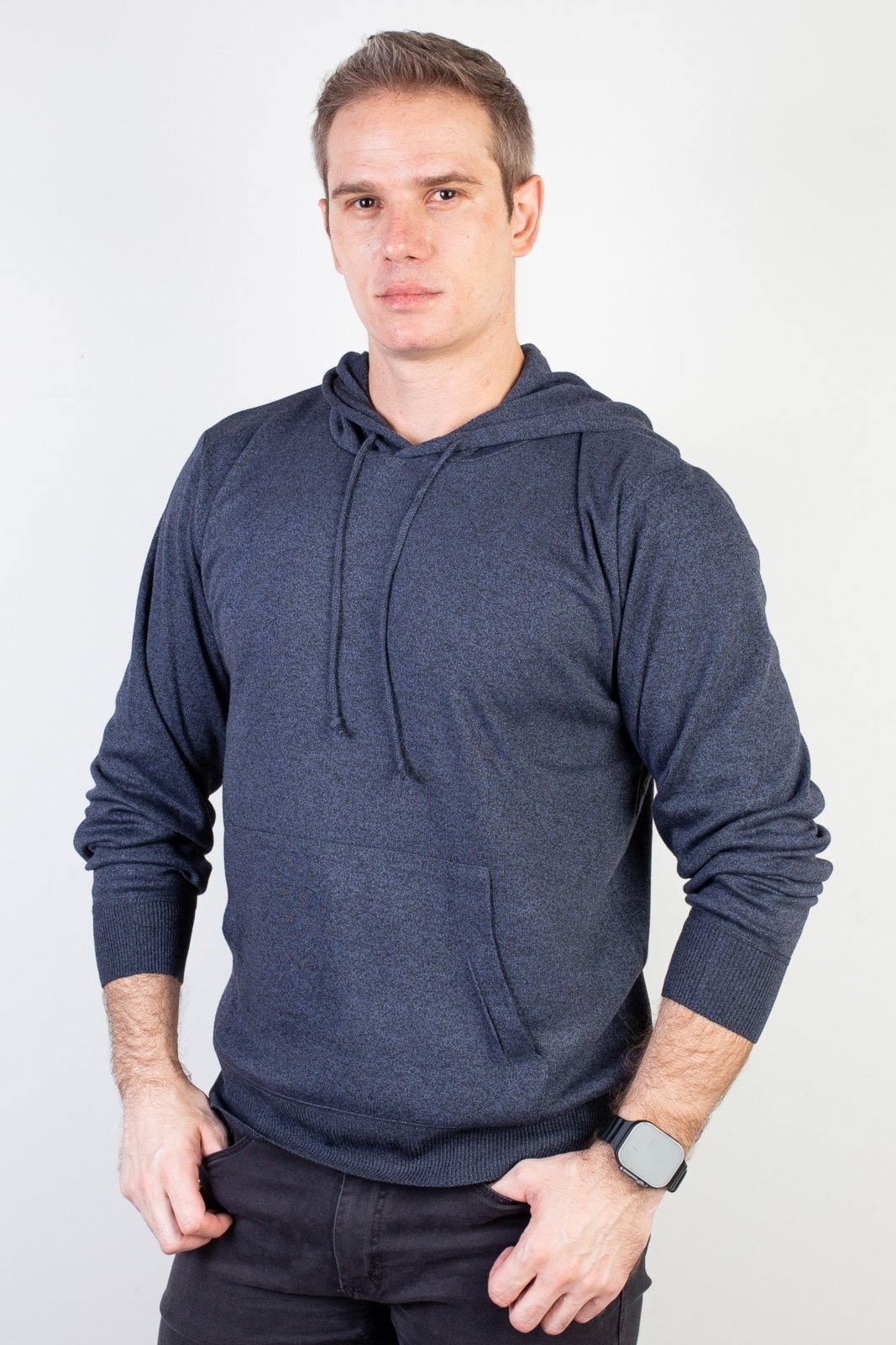 Imagem principal Blusa Enluaze Masculina Moletinho Com Capuz 90153 - Azul Marinho Enluaze bordô azul