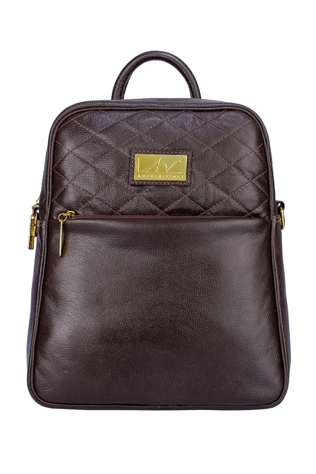 Imagem principal Mochila de couro liso Lune - Café Andrea Vinci vermelho