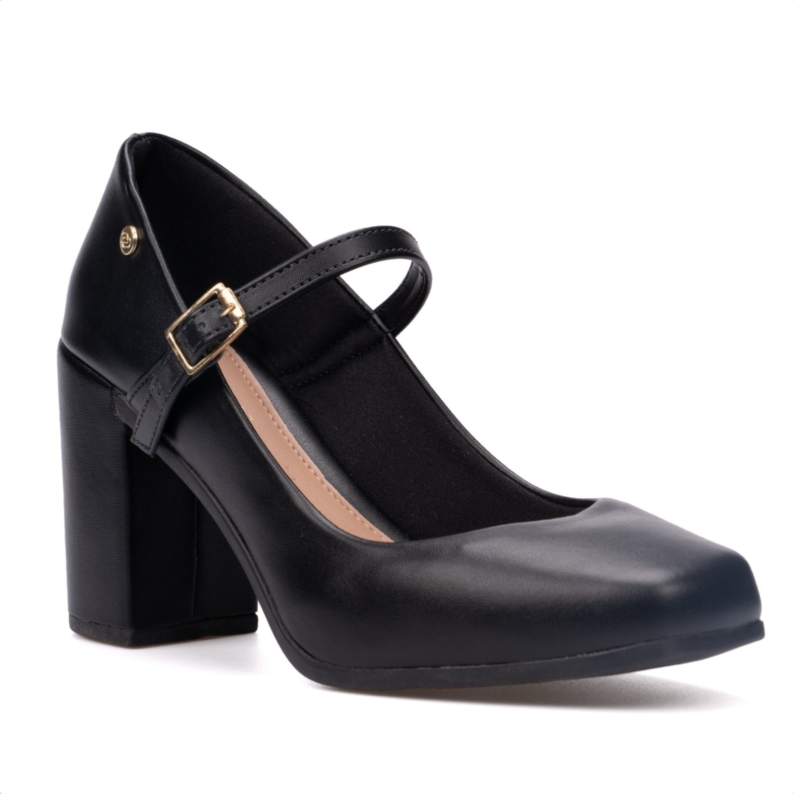 Imagem principal Sandália Feminina Mary Jane Em Verniz Salto Alto Grosso Moda Domidona preto