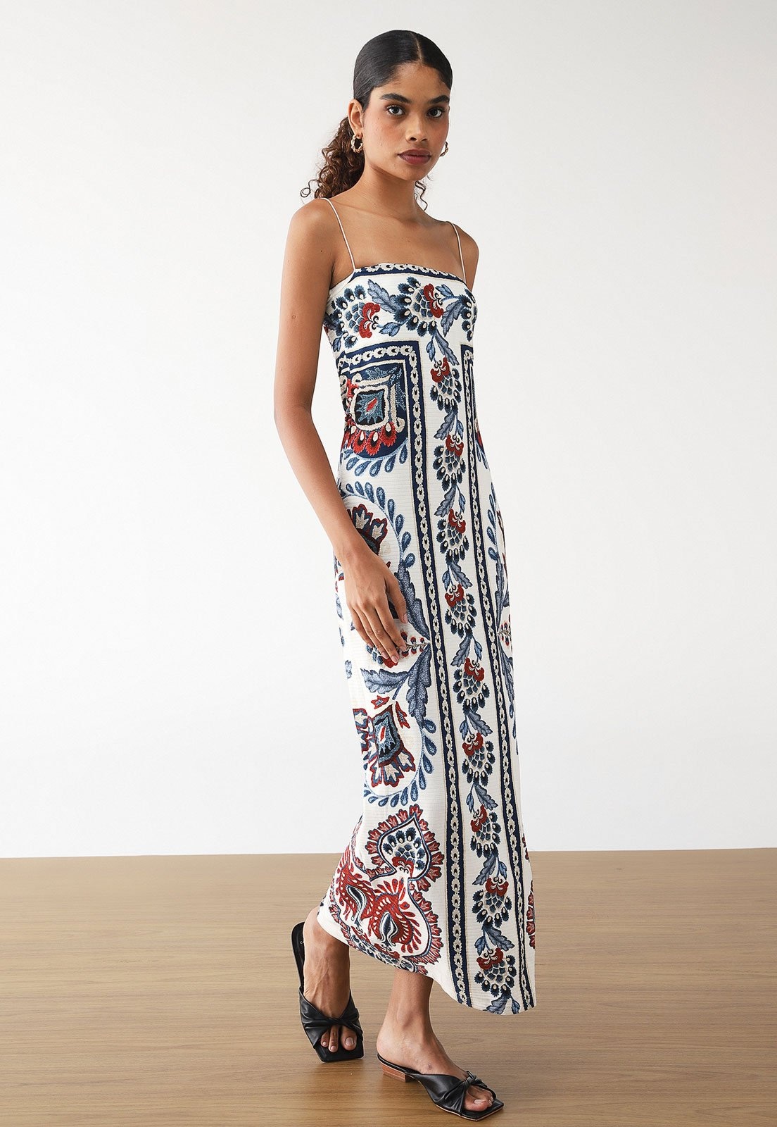 Imagem principal Vestido Canelado FARM Midi lenço Nautico FARM branco