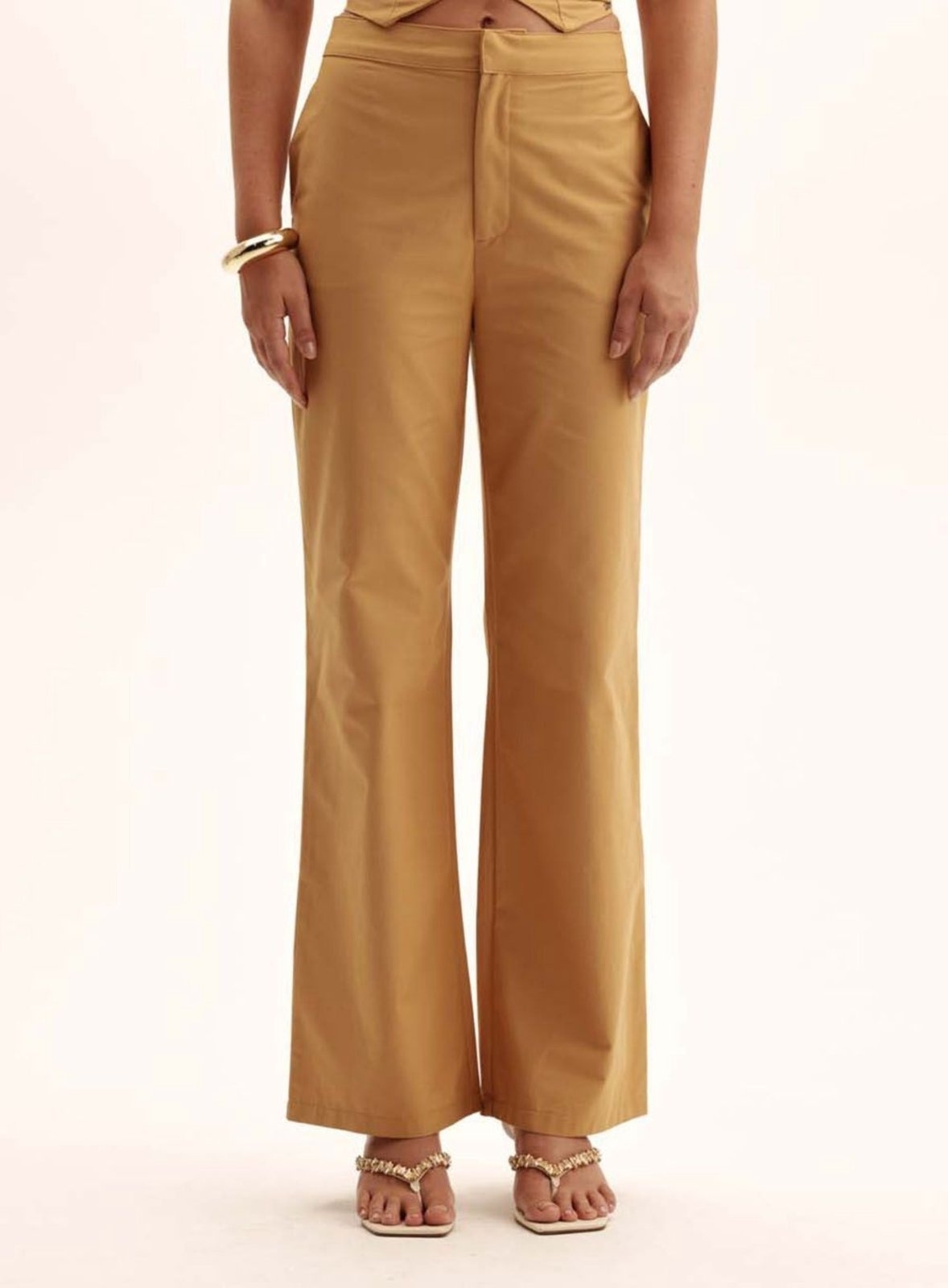 Imagem principal Calça Feminina Alfaiataria Reta Cós Médio Triton Bee Triton bege honey