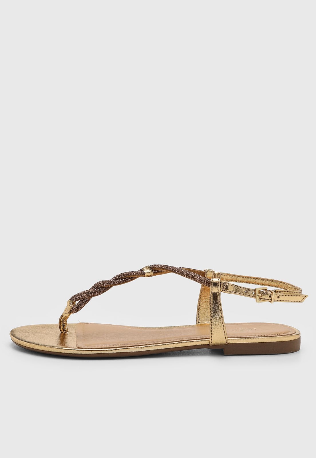 Imagem principal Rasteira Feminina Arezzo Tiras Trançadas Dourada Arezzo dourado