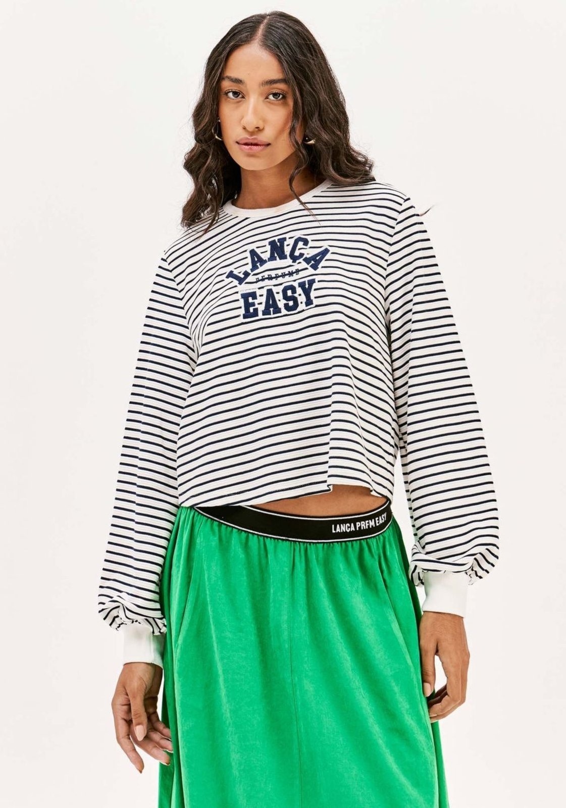 Imagem principal Moletom Listrado Com Bordado Sport Easy branco