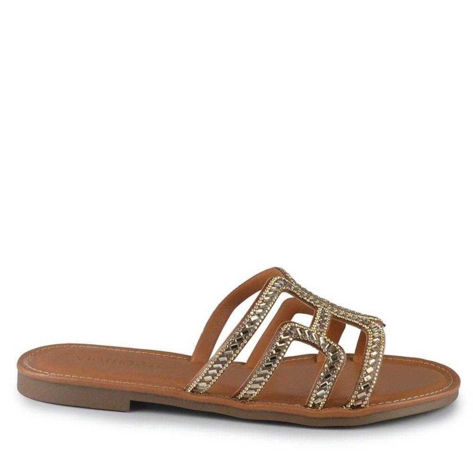 Imagem principal Sandália Feminina Via Marte Rasteira Com Strass VIA MARTE marrom