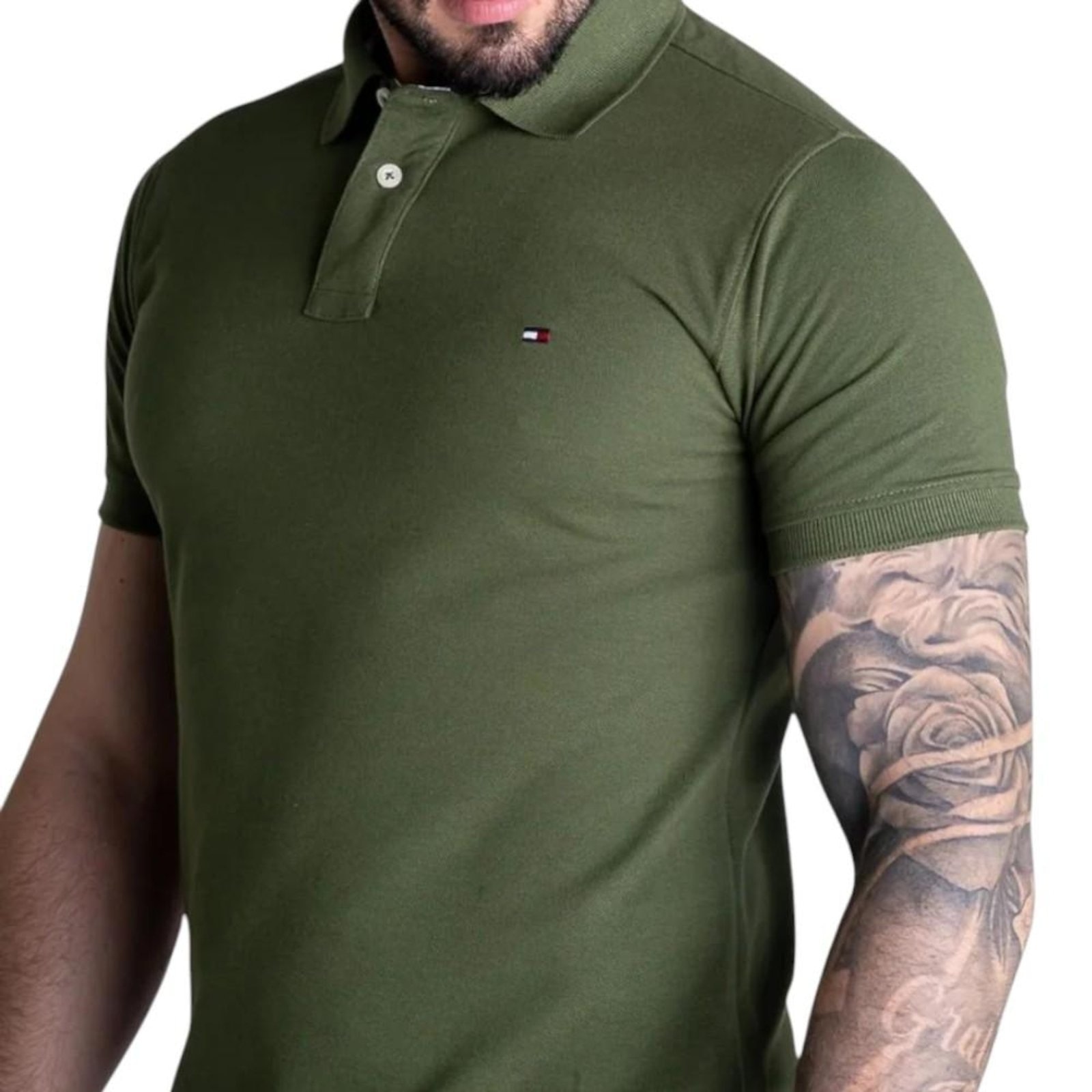Imagem principal Camiseta Gola Polo Tommy Hilfiger Im 1985 Slim Militar Tommy Hilfiger verde