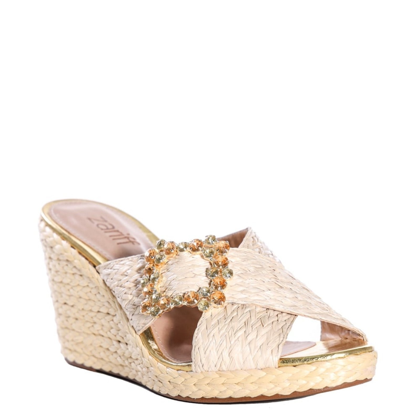 Imagem principal Tamanco Feminino Zariff Ráfia Ouro Zariff incolor