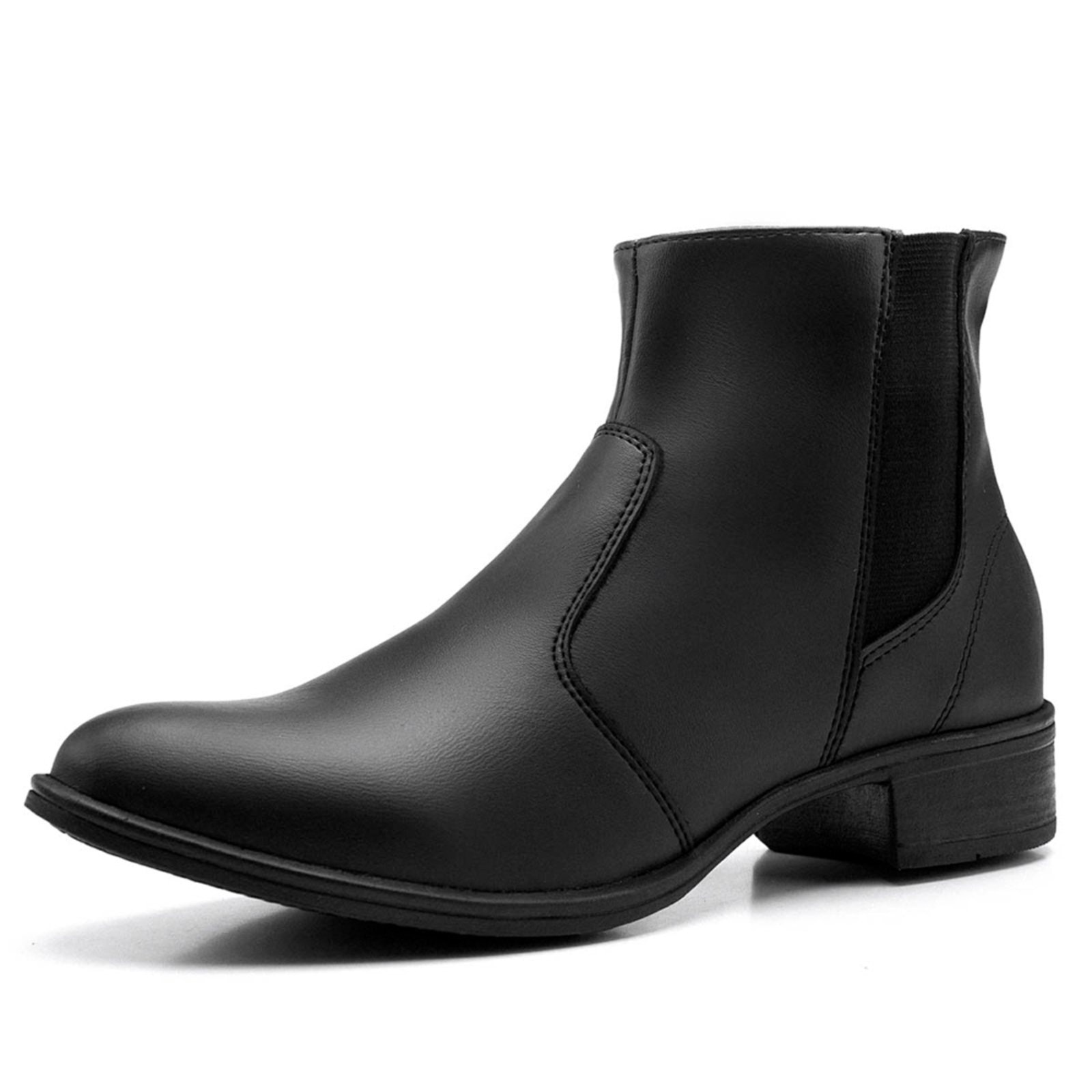 Imagem principal Bota Feminina Salto Baixo Bredeni Botina Cano Curto Com Ziper Lateral Preta BREDENI preto