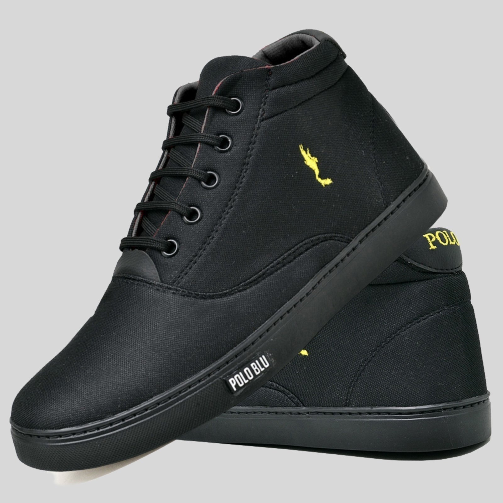 Imagem principal Sapatênis Casual Masculino Cano Alto Botinha Polo Blu Solado Preto Polo Blu preto blu