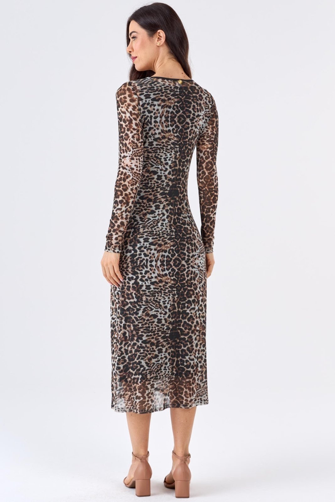 Imagem principal Vestido Midi PKS Tule Estampa Animal Print PKS preto