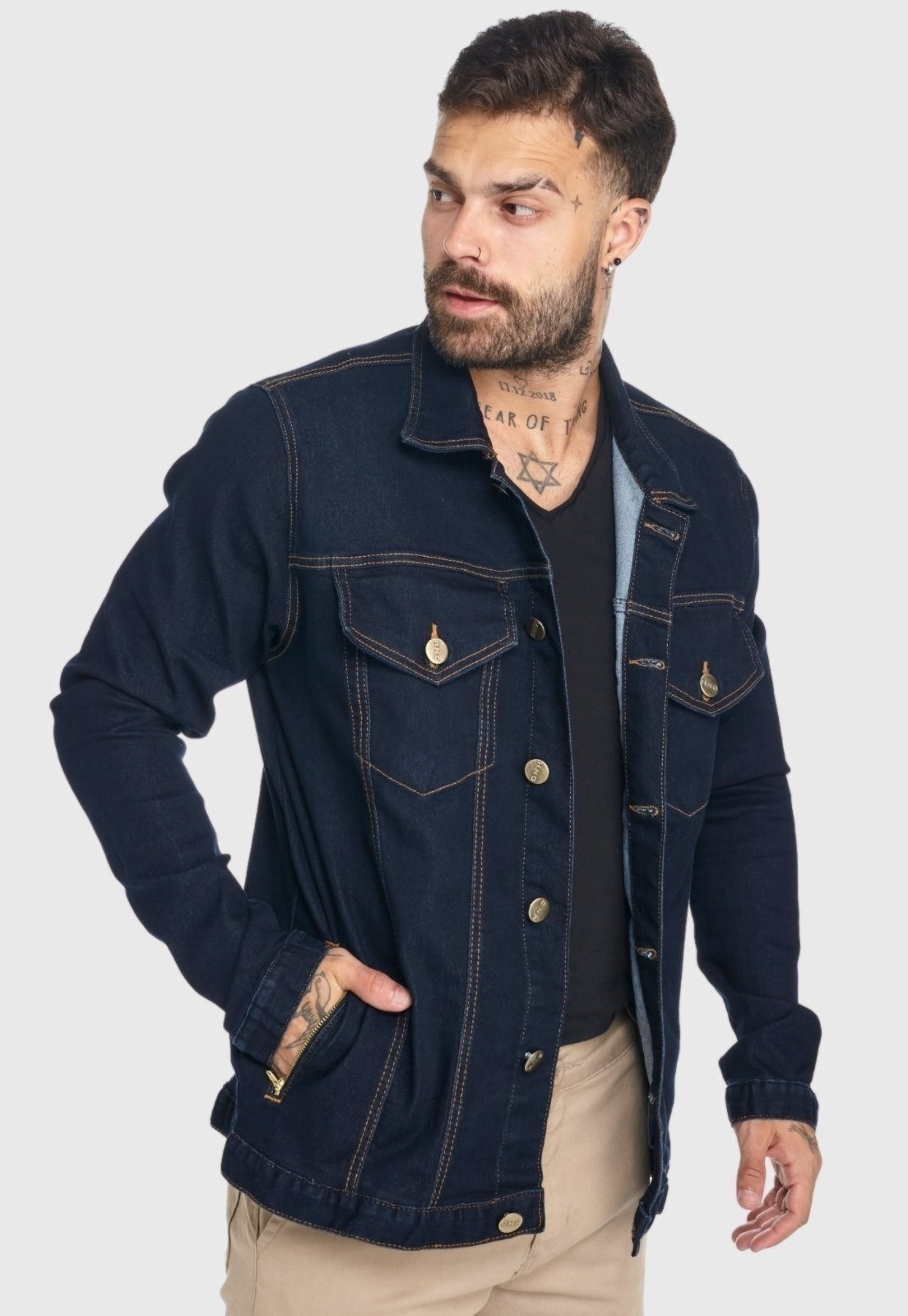 Imagem principal Jaqueta Jeans HNO Jeans Premium Azul Escuro HNO Jeans azul marinho