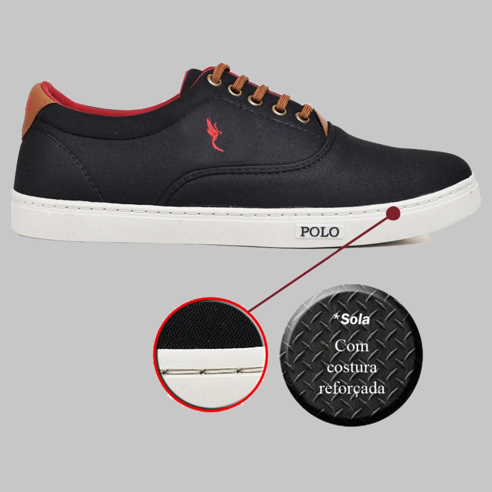 Imagem principal Sapatênis Masculino 7700 Preto Polo Blu Footworks preto blu
