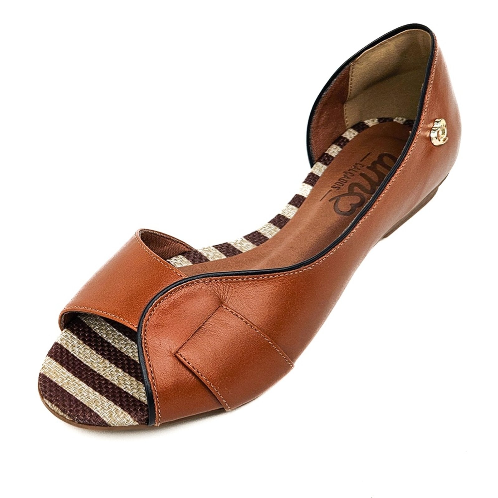 Imagem principal Sandália Rasteira Couro Amo Calçados Lily Amo Calçados caramelo