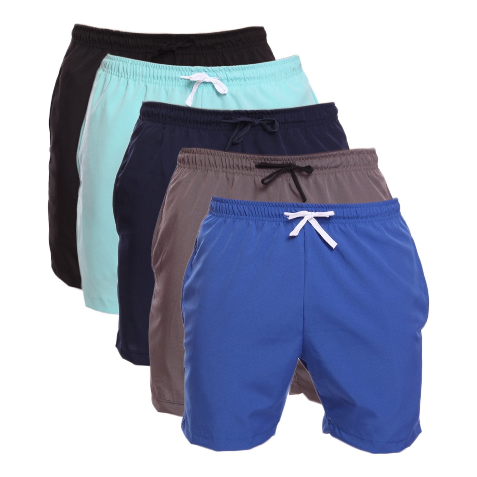 Imagem principal Kit 5 Shorts Tactel Masculino Adulto Estilo Mauricinho Praia Piscina Marinho ADRIBEN preto
