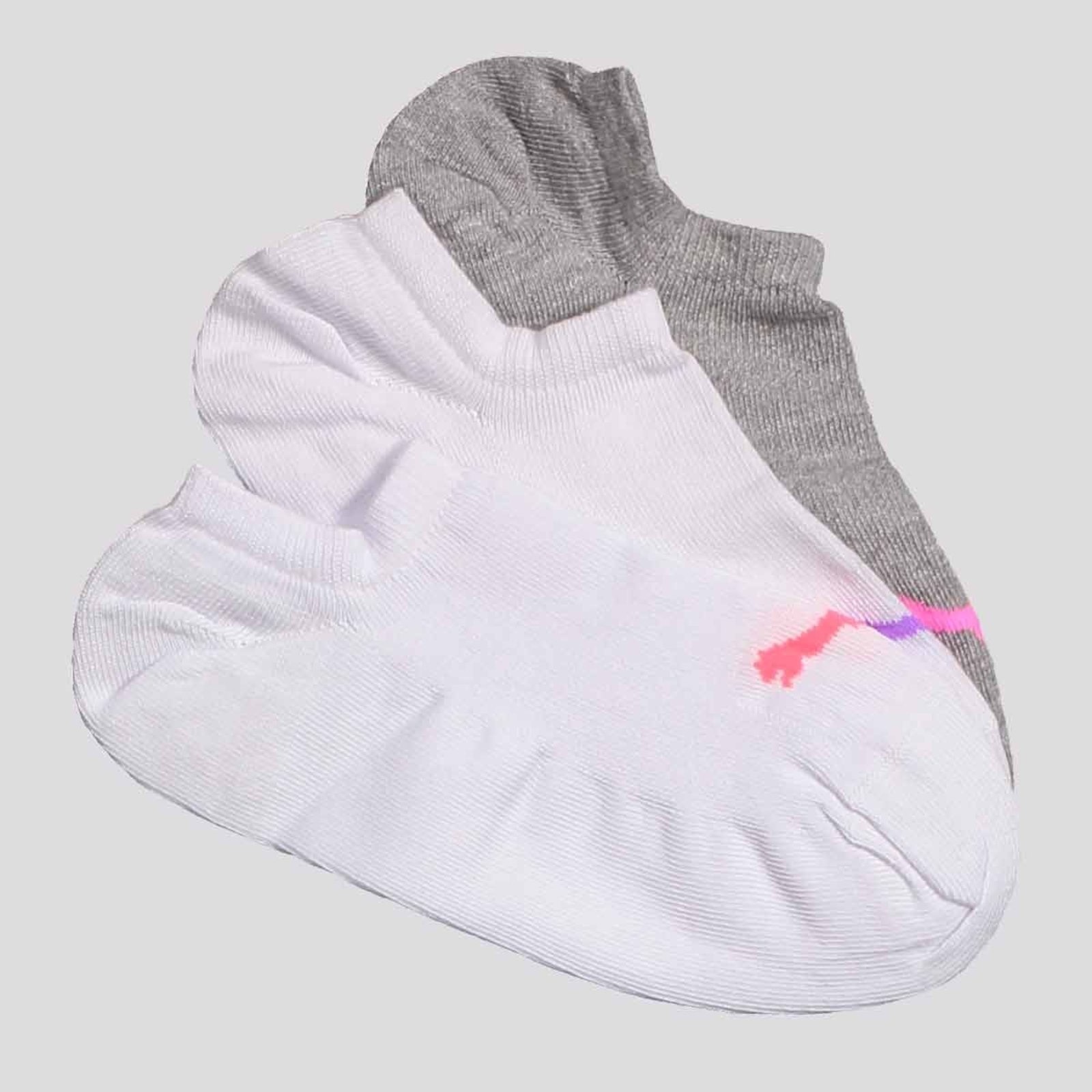 Imagem principal Kit Meia Puma Sapatilha Invisible 3 Pares Feminina Branca e Cinza Puma multicolorido