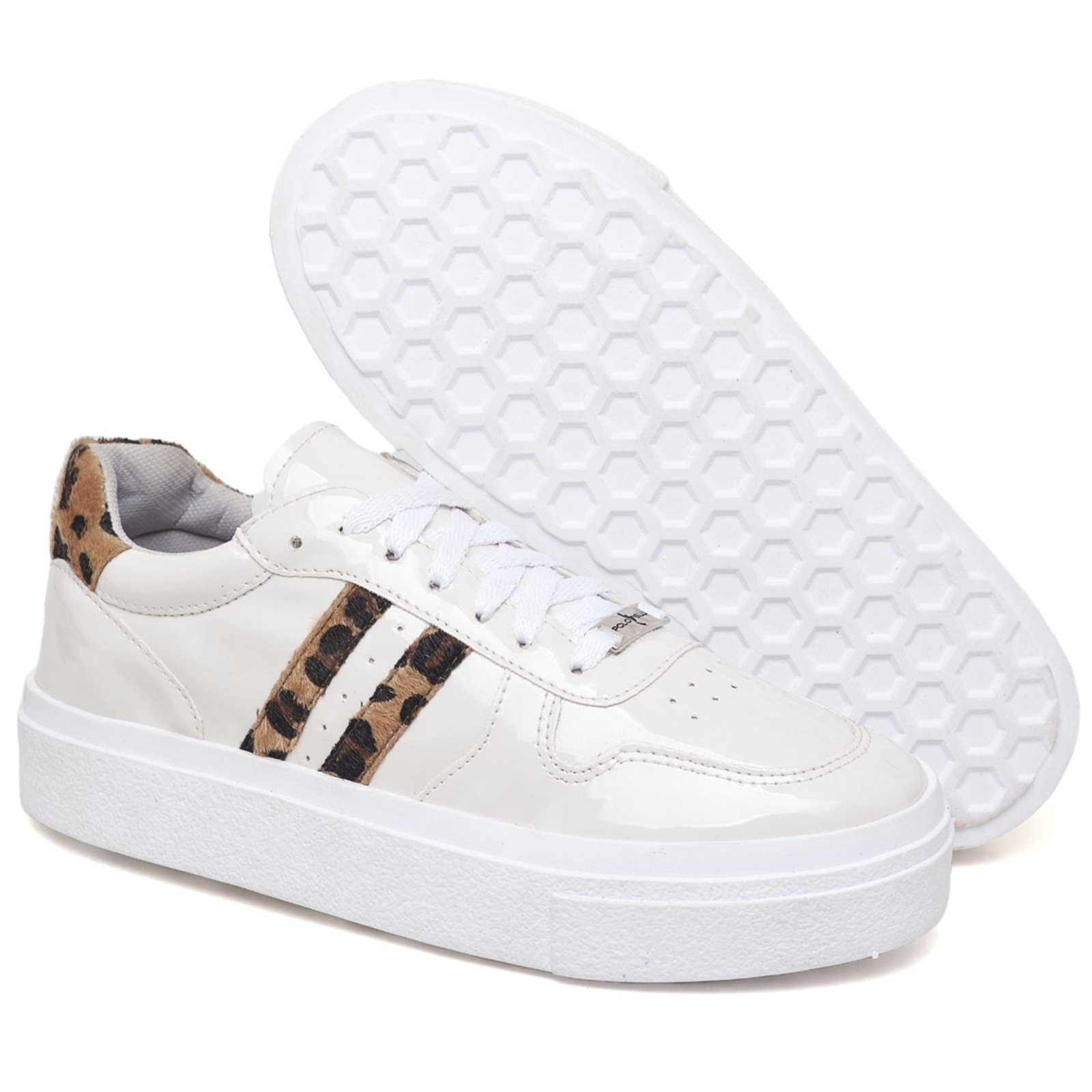 Imagem principal Tênis Feminino Off White Estiloso Polo Blu em Verniz e Sintético do 34 ao 40 Polo Blu branco white