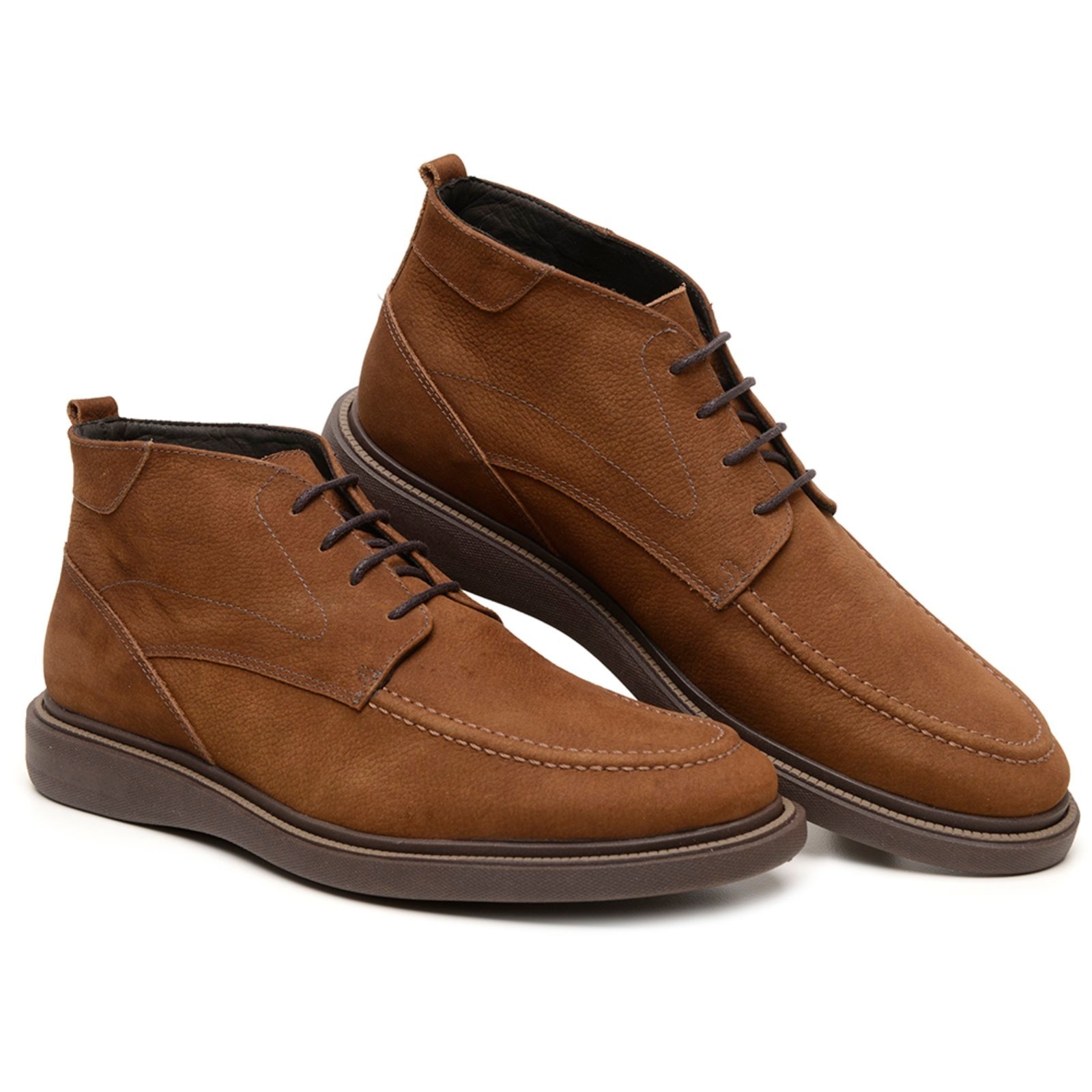 Imagem principal Sapato Masculino Casual Veritimo Bota De Couro Amarrar Brogue Cano Baixo Conforto Tabaco Veritimo caramelo