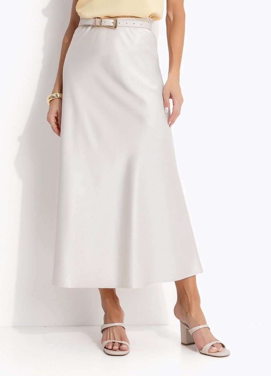 Imagem principal Saia Em Cetim Champagne Quintess bege champagne