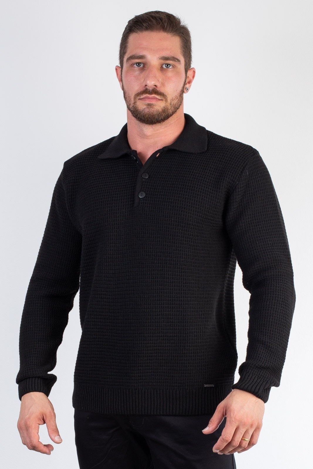 Imagem principal Blusão de malha masculino 50007 Enluaze preto