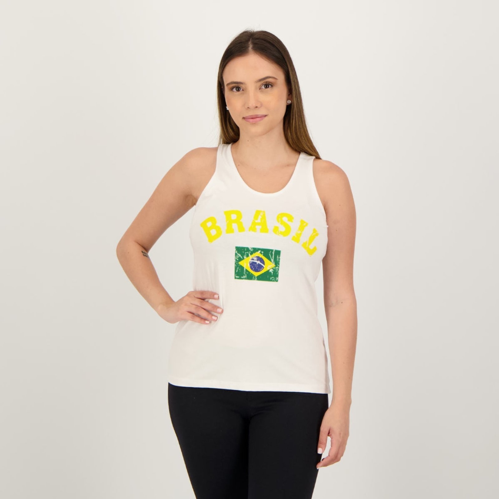 Imagem principal Regata Brasil Ica Feminina Branca braziline branco