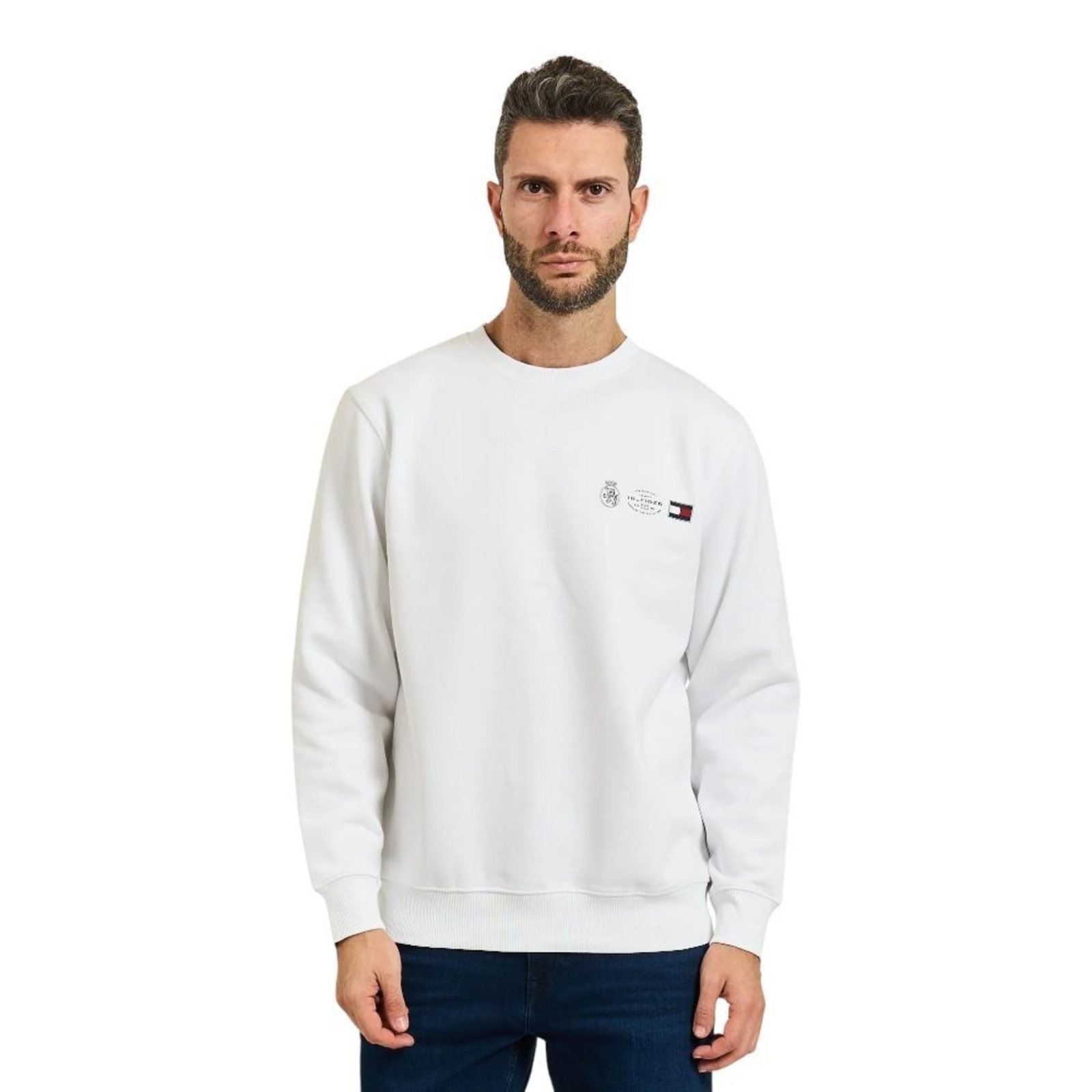 Imagem principal Moletom Tommy Hilfiger Small Crest Outline Crew Neck Tommy Hilfiger branco