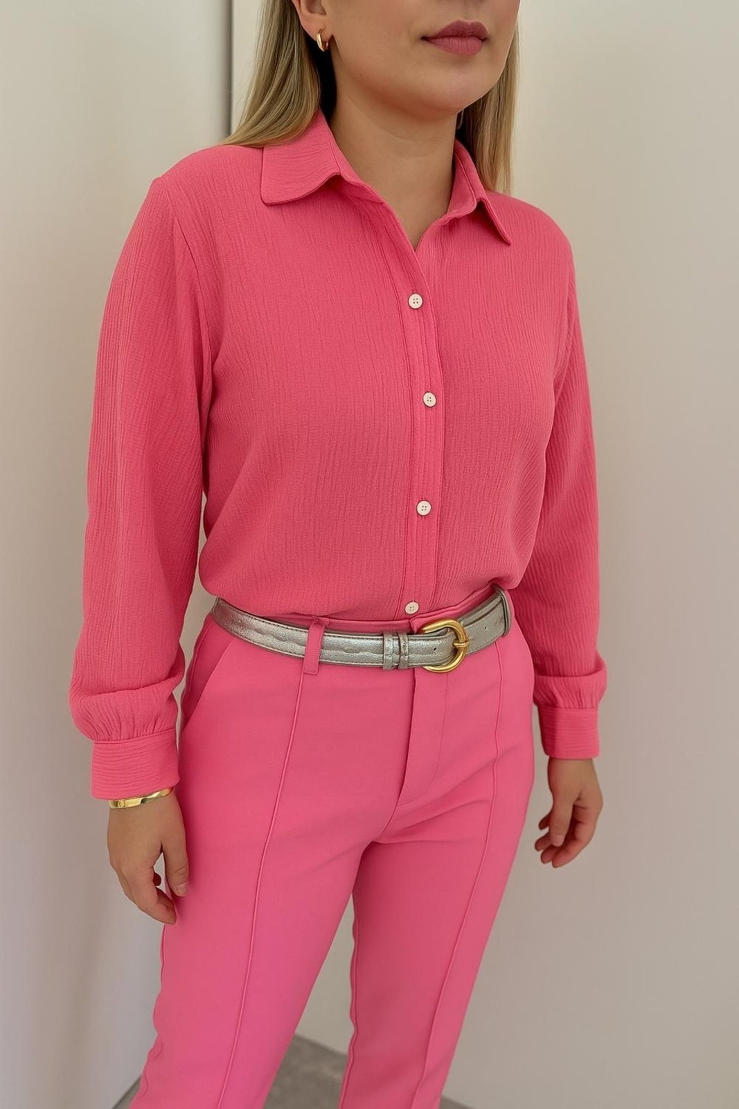 Imagem principal Camisa Vanibele Crepe Goiaba Vanibele rosa