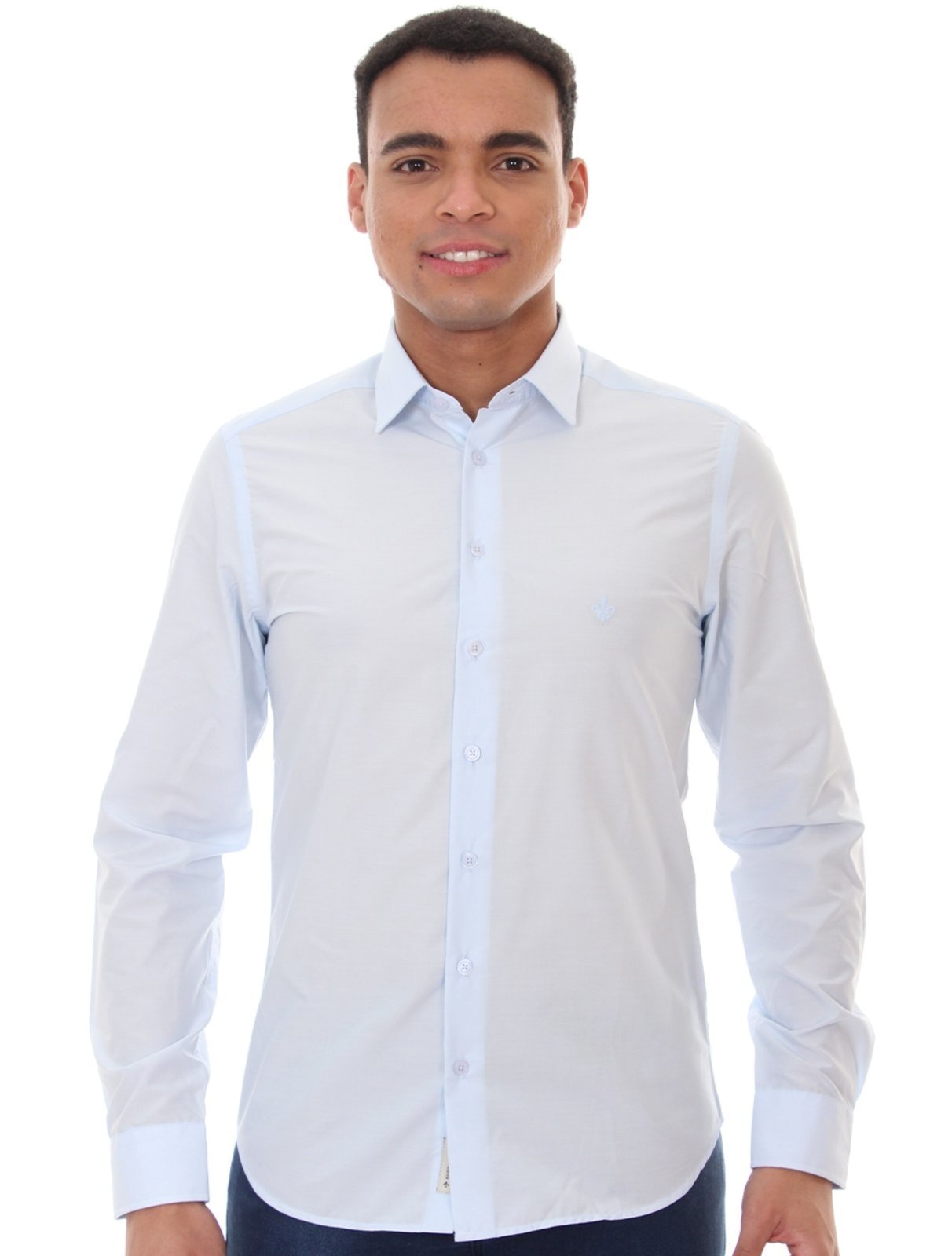 Imagem principal Camisa Dudalina Masculina Milano Tricoline Lisa Claro Dudalina azul