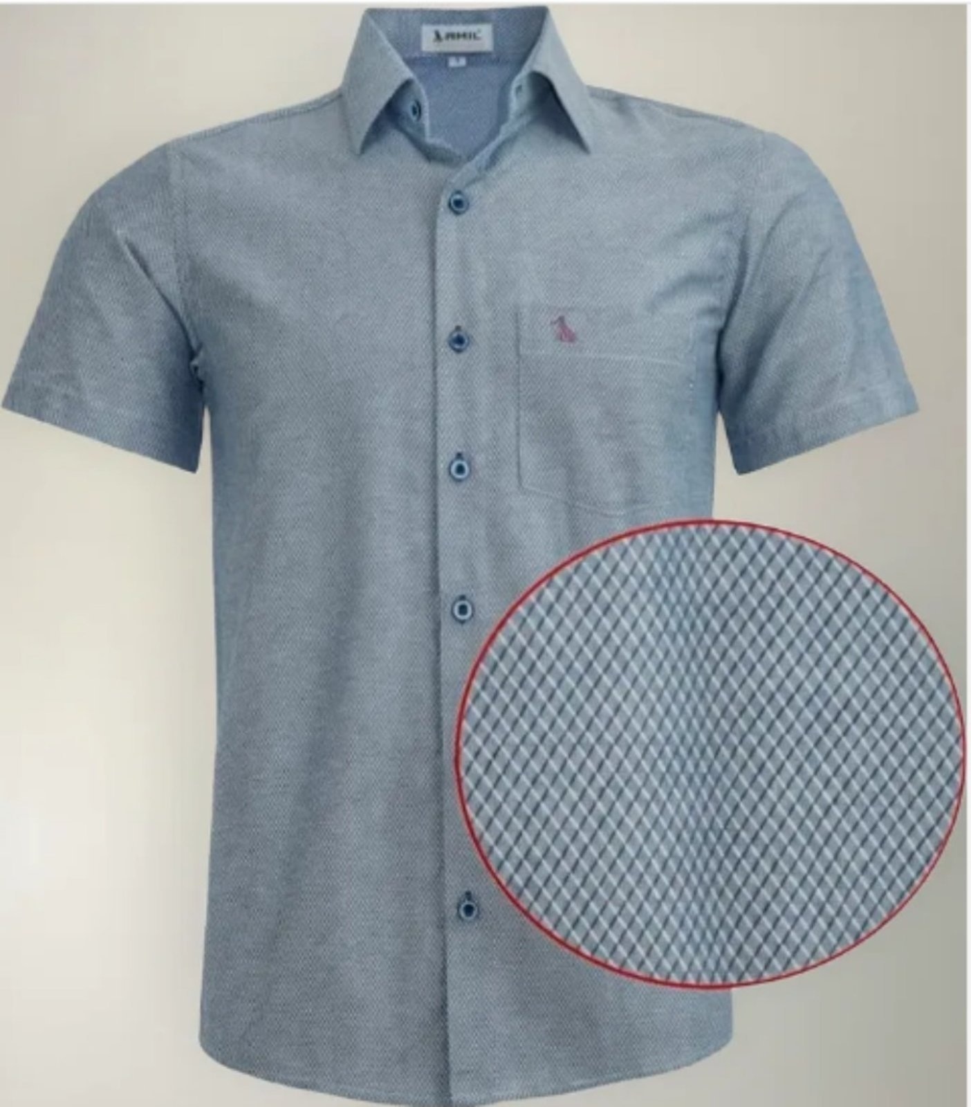 Imagem principal Camisa Social Amil Comfort Sersi Macia Manga Curta Luxo Marinho Amil azul marinho