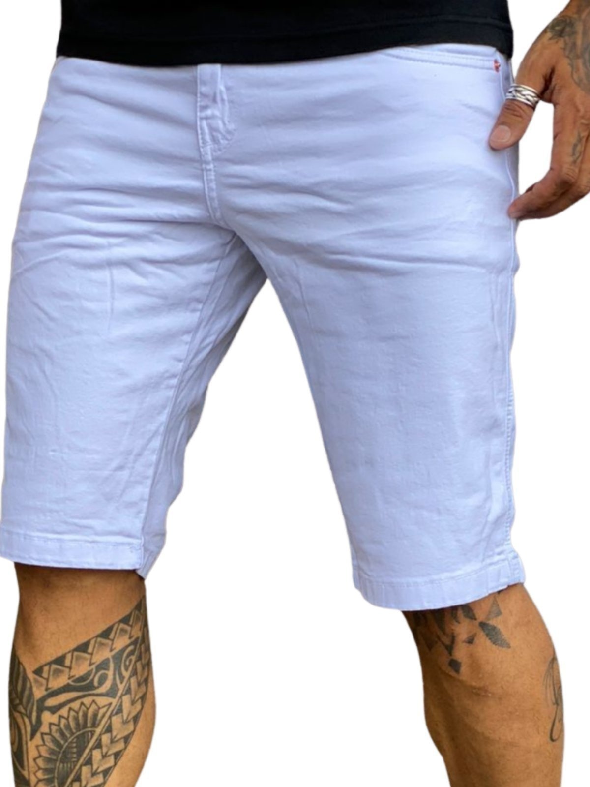 Imagem principal Bermuda Lisa Masculina Branca Sarja JEANS LIGHT branco