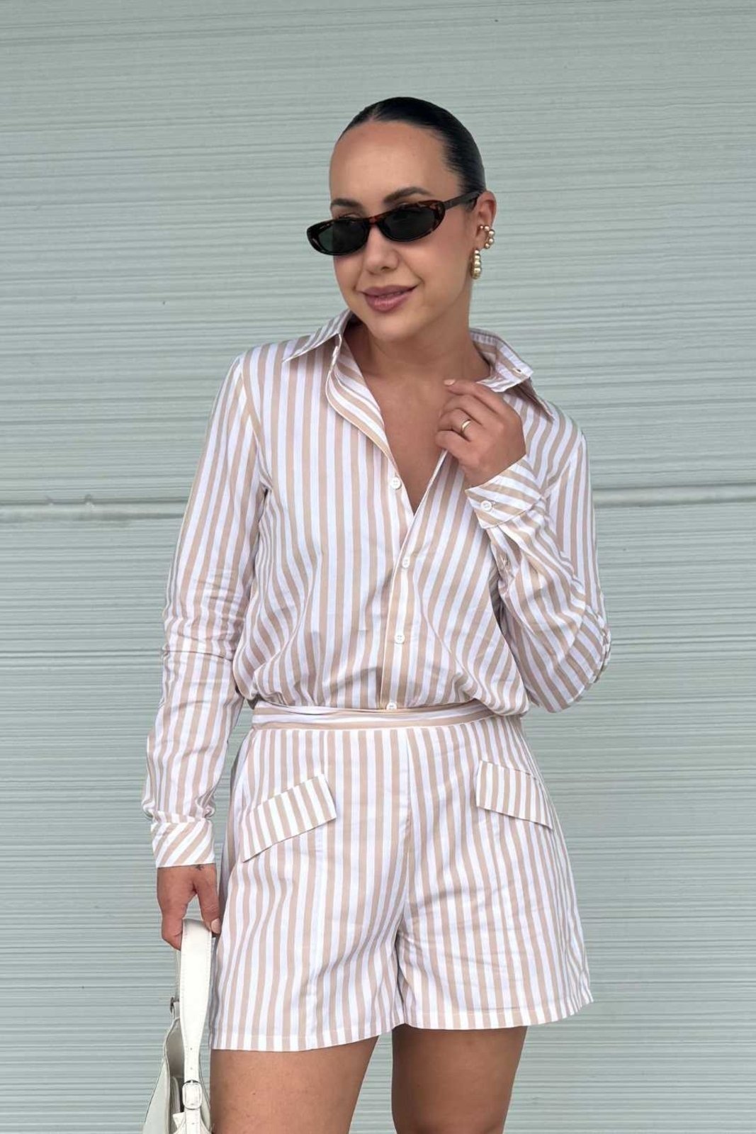 Imagem principal Camisa Vanibele Listrada Nude Vanibele listra/nude nude