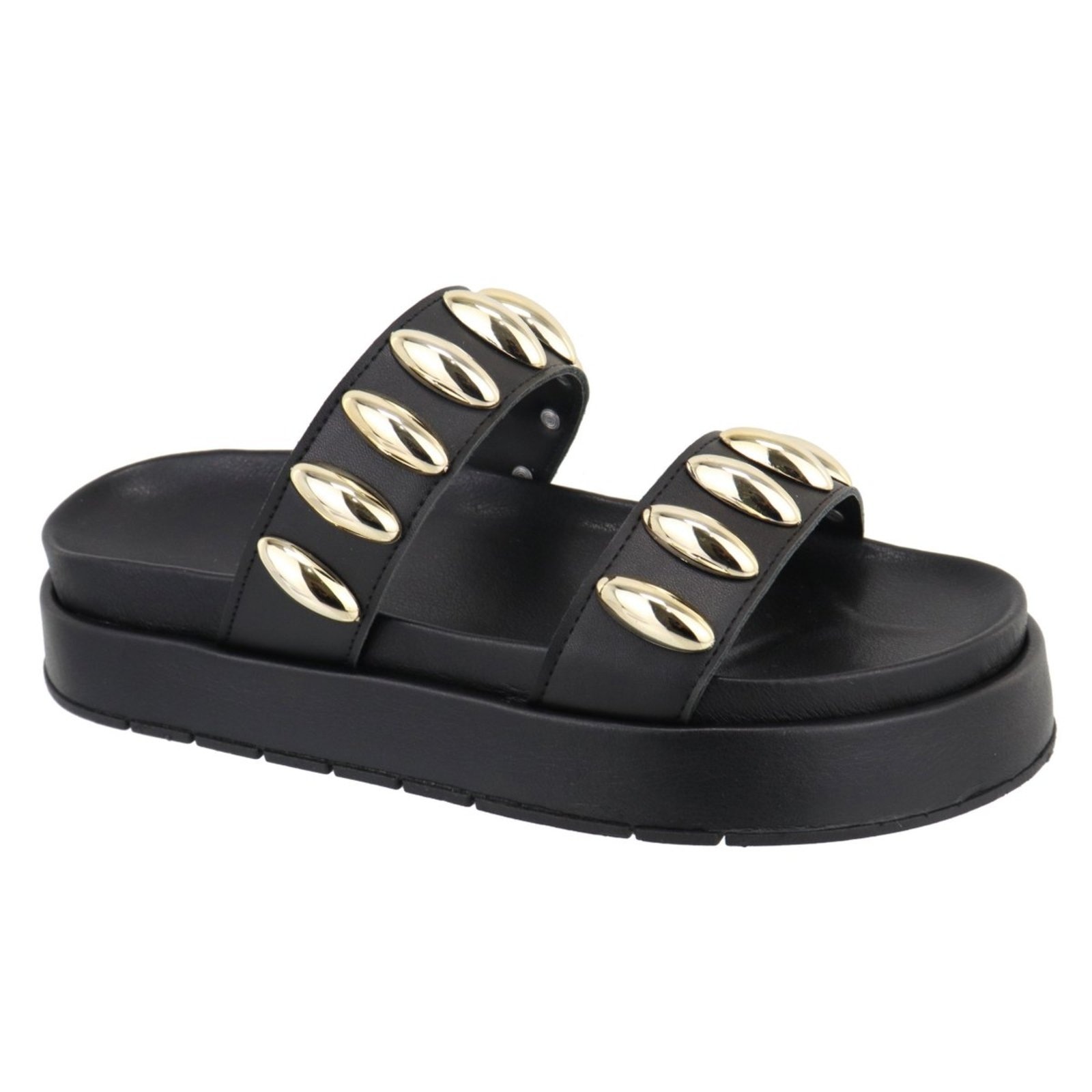 Imagem principal Sandalia Papete Flatform Feminina Metais Preta Sola Alta TELLINI STORE preto