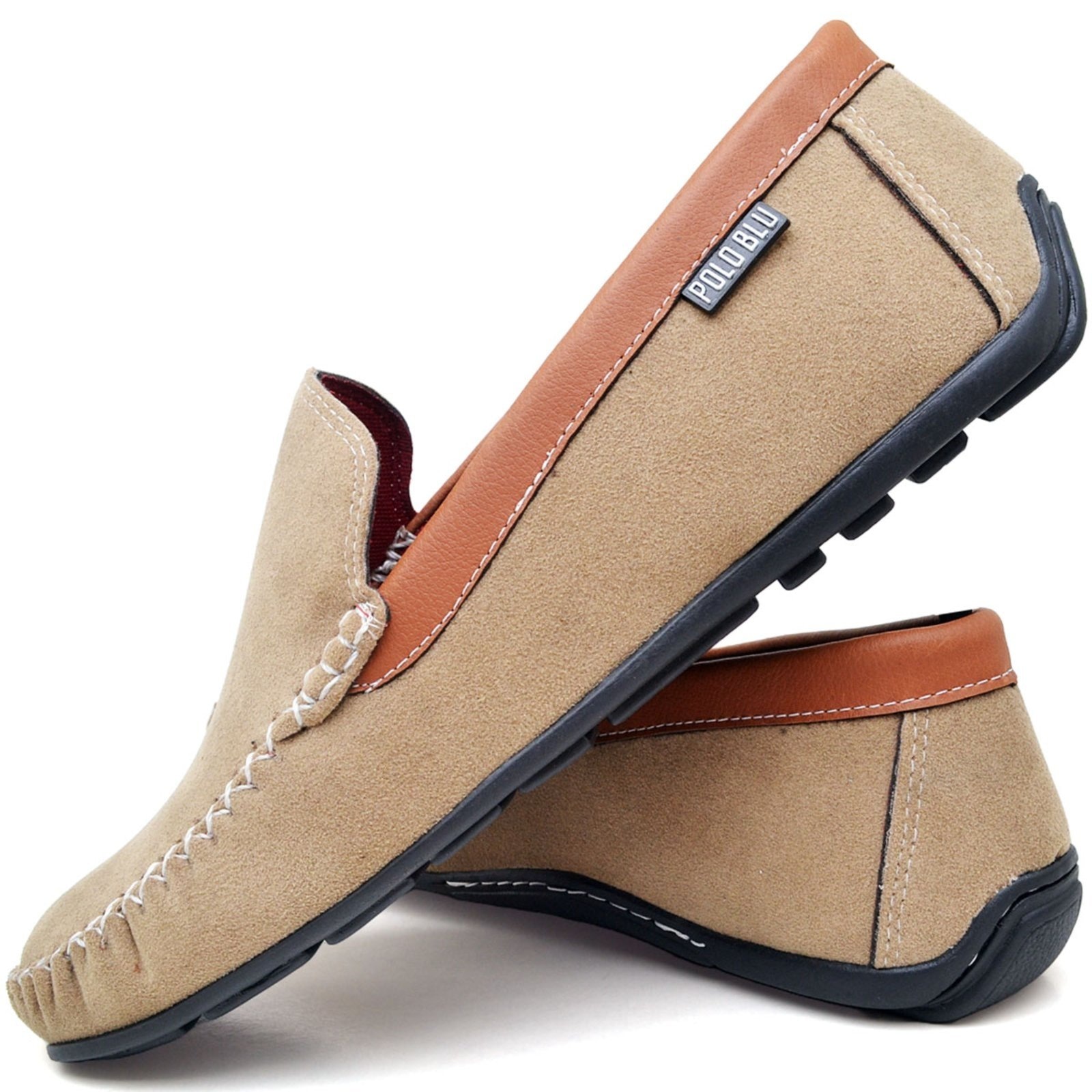 Imagem principal Sapato Mocassim Masculino Leve e Casual na cor Claro Polo Blu bege