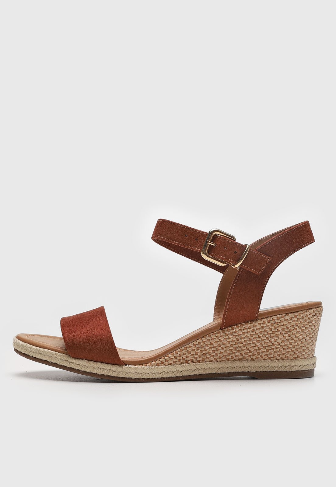 Imagem principal Sandália Feminina cê Salto Anabela Textura Tramado BEBECÊ caramelo