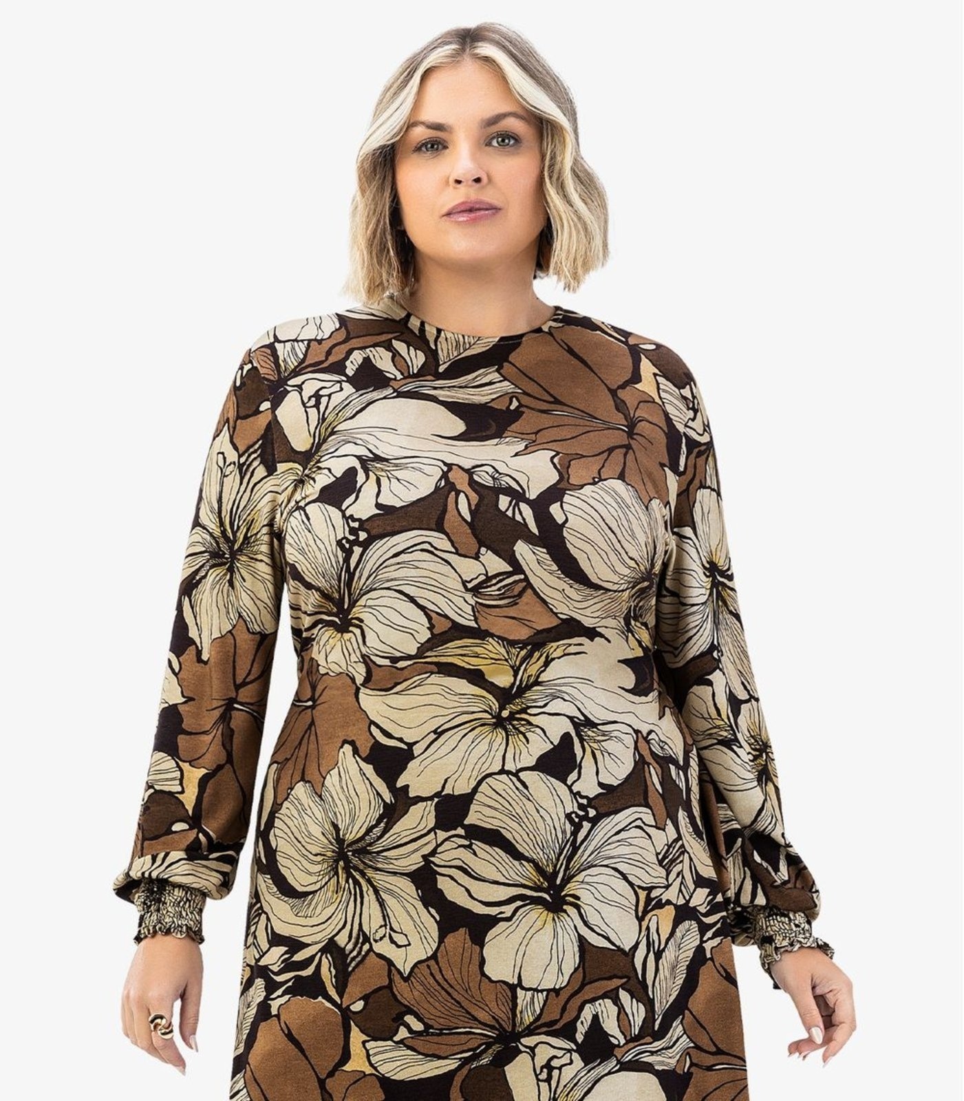 Imagem principal Vestido Curto Plus Size Secret Glam Secret Glam marrom