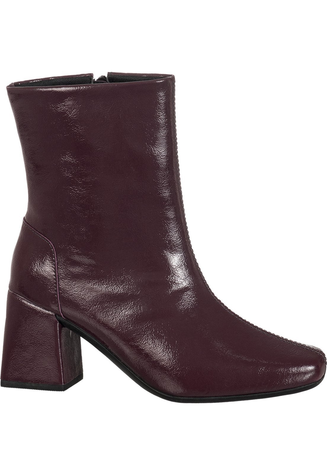 Imagem principal Bota Feminina Bico Quadrado GiGiL Cano Curto Verniz Marsala Gigil bordô/roxo/vinho