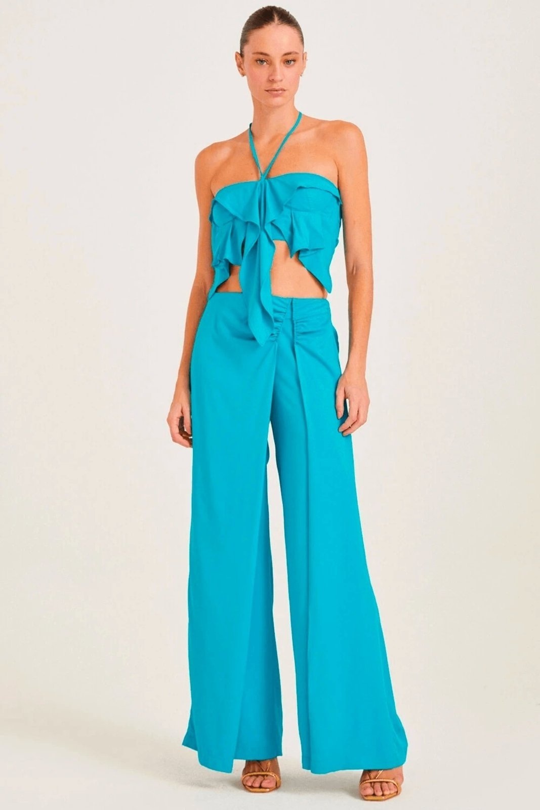 Imagem principal Conjunto Calça Saia Zen Com Detalhe Franzido ZEN azul