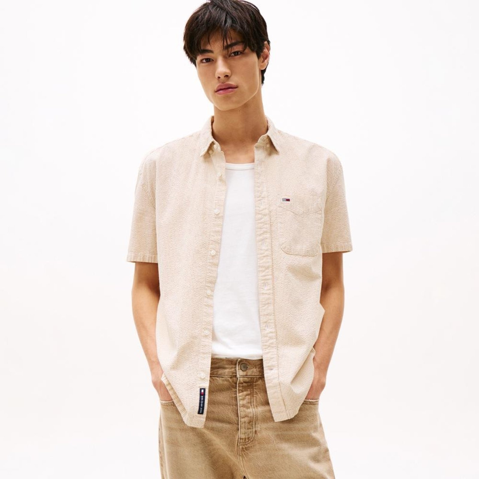 Imagem principal Camisa Anarruga Manga Curta Tommy Jeans - EEG Tommy Jeans bege