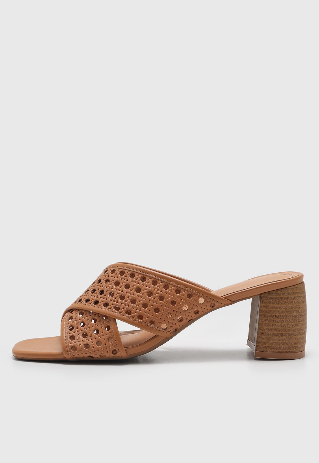 Imagem principal Sandália Feminina Santa Lolla Salto Médio Vazado Santa Lolla caramelo
