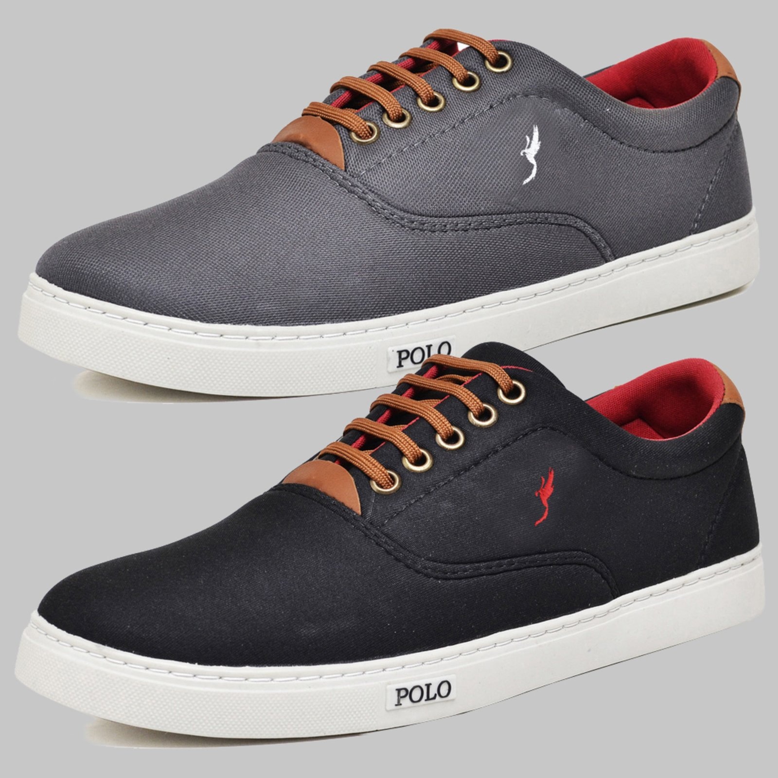 Imagem principal Kit 2 Pares Sapatênis Casual Masculino Polo Cinza/Preto Polo Blu blu