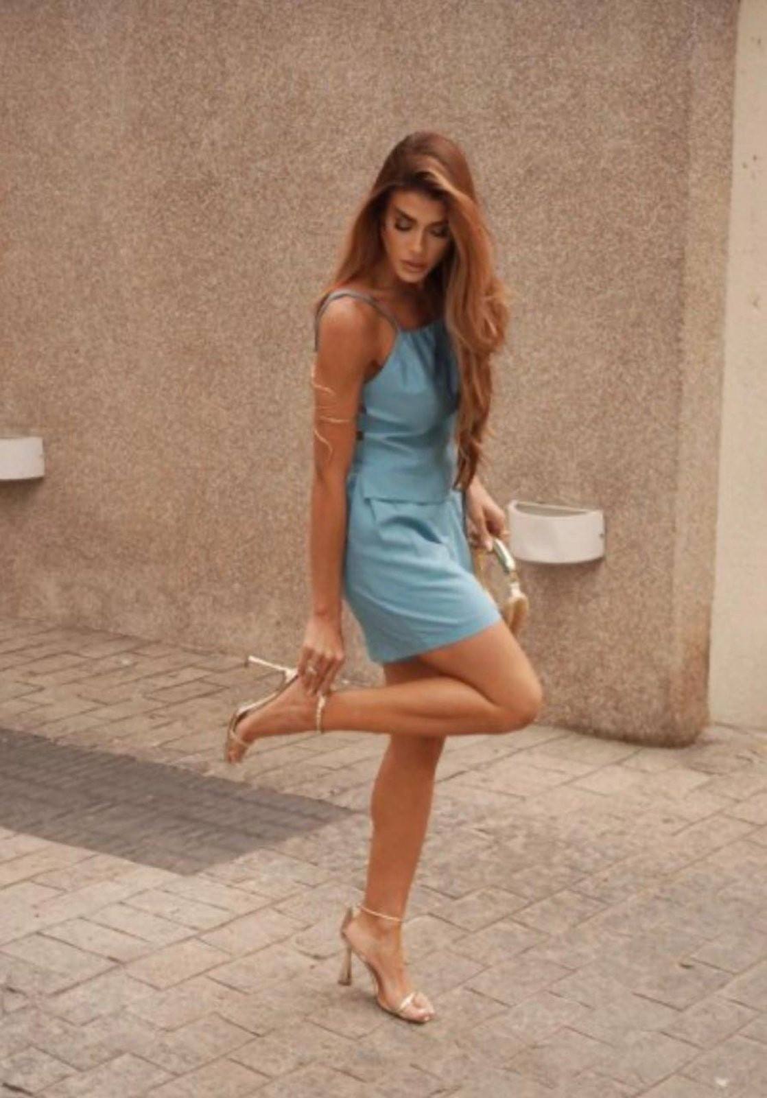 Imagem principal Short Kalie Modas Izy Azul Capri Kalie Modas cinza azul