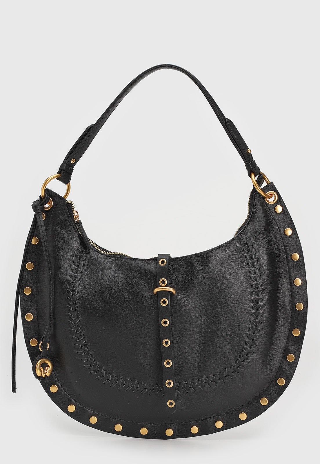 Imagem principal Bolsa Feminina Vicenza Meia-Lua Preta com Tachas Metálicas Vicenza preto