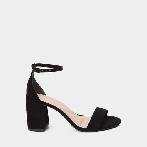 Sandália Gabriela Essenciais Salto Grosso Pespontos Nobuck