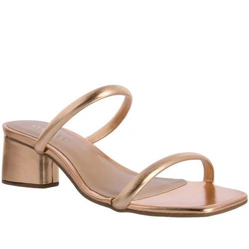 Imagem principal Tamanco Penélope Salto Geométrico Metalizado Cobre PENÉLOPE Ouro Rose