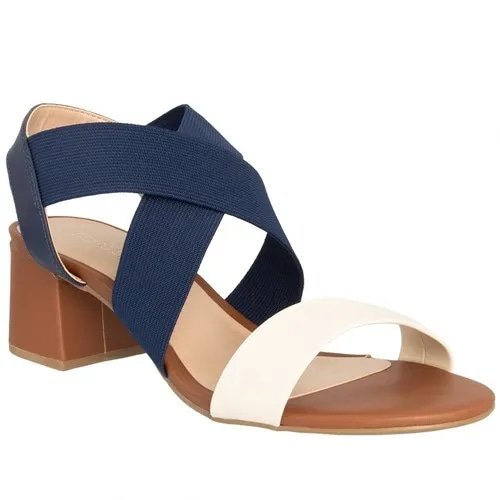 Imagem principal Sandália Penélope Salto Grosso Tiras Cruzadas Elástico Color PENÉLOPE Marinho