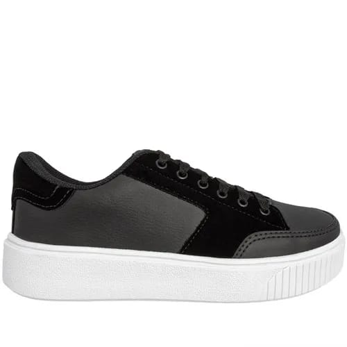 Tênis Penélope Street Flatform Feminino Recortes Camurça