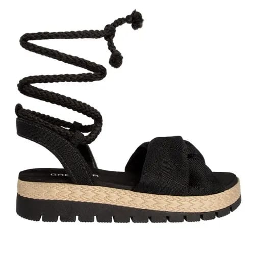 Sandália Gabriela Flatform Tratorada Amarração Corda Linho