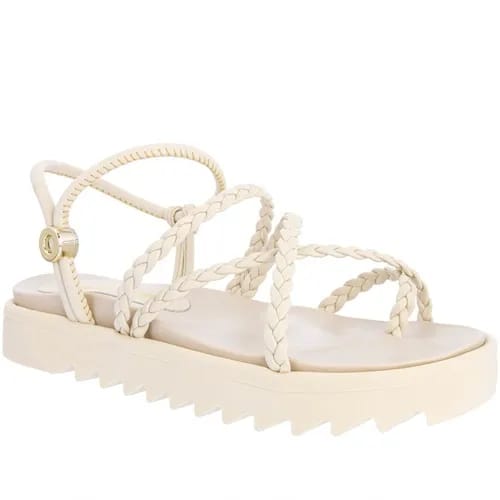 Sandália Gabriela Flatform Tratorada Tiras Tressê