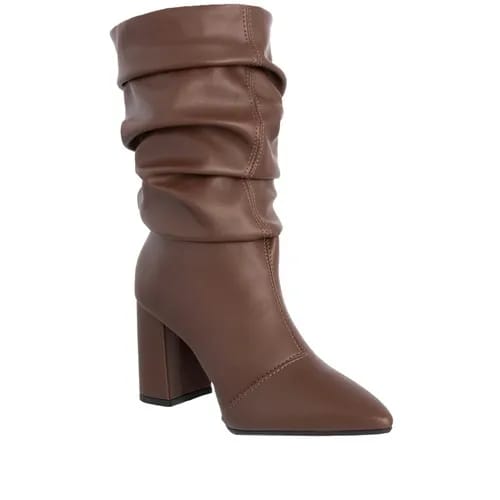 Ankle Boot Gabriela Salto Grosso Cano Drapeado