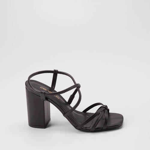 Imagem principal Sandália Feminina Penélope Salto Grosso Detalhe Nó Tira Cruzada PENÉLOPE Preto