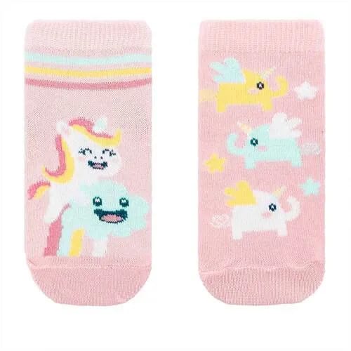 Kit Meia Cano Médio Infantil STZ 2 Pares 17-21 Elefantes Arco-Íris Rosa