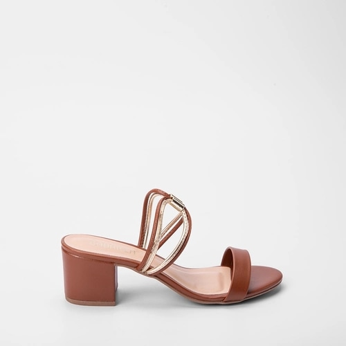 Imagem principal Tamanco Gabriela Salto Grosso Aplicação Tiras GABRIELA Caramelo